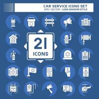 Icon Set Emergency. related to Warning symbol. long shadow style. simple design illustration vector