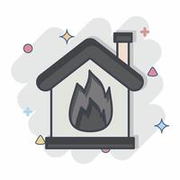 Icon Fire. related to Emergency symbol. comic style. simple design illustration vector