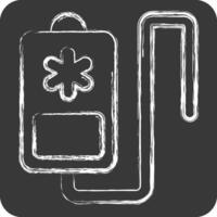 Icon Blood Transfusion. related to Emergency symbol. chalk Style. simple design illustration vector