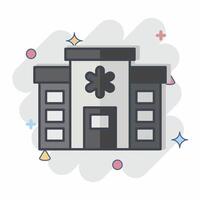 icono hospital. relacionado a emergencia símbolo. cómic estilo. sencillo diseño ilustración vector