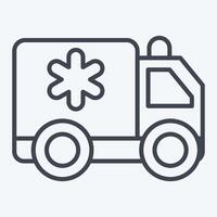 icono ambulancia. relacionado a emergencia símbolo. línea estilo. sencillo diseño ilustración vector