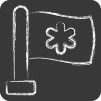 Icon Emergency Flag. related to Emergency symbol. chalk Style. simple design illustration vector