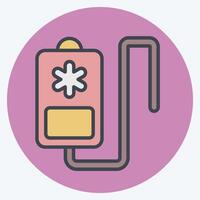 Icon Blood Transfusion. related to Emergency symbol. color mate style. simple design illustration vector