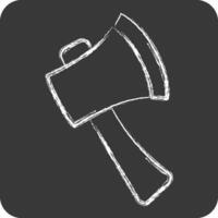 Icon Axe. related to Emergency symbol. chalk Style. simple design illustration vector