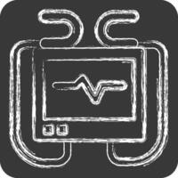 Icon Defibrillator Machine. related to Emergency symbol. chalk Style. simple design illustration vector