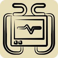 Icon Defibrillator Machine. related to Emergency symbol. hand drawn style. simple design illustration vector