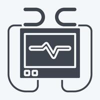 Icon Defibrillator Machine. related to Emergency symbol. glyph style. simple design illustration vector