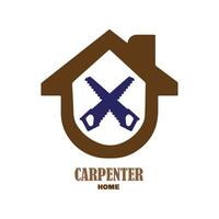carpenter logo design for graphic designer or workshop identity vector