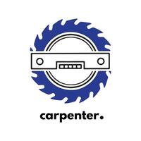 carpenter logo design for graphic designer or workshop identity vector