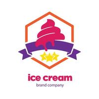 ice cream logo design for graphic designer or shop vector