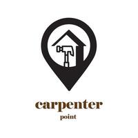carpenter logo design for graphic designer or workshop identity vector