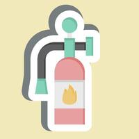 Sticker Fire Extinguisher. related to Emergency symbol. simple design illustration vector