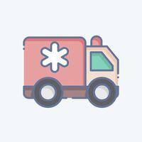 icono ambulancia. relacionado a emergencia símbolo. garabatear estilo. sencillo diseño ilustración vector