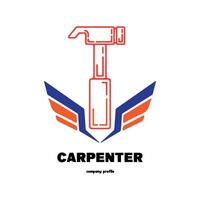 carpenter logo design for graphic designer or workshop identity vector