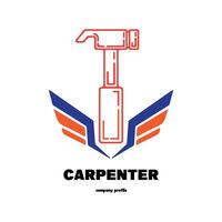 carpintero logo diseño para gráfico diseñador o taller identidad vector