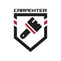 carpenter logo design for graphic designer or workshop identity vector