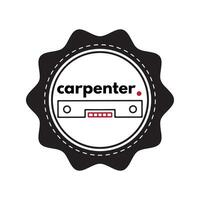 carpenter logo design for graphic designer or workshop identity vector