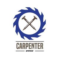 carpintero logo diseño para gráfico diseñador o taller identidad vector