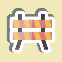 Sticker Safety Barrier. related to Emergency symbol. simple design illustration vector