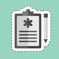 Sticker line cut Emergency Service Report. related to Emergency symbol. simple design illustration vector