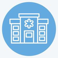 Icon Hospital. related to Emergency symbol. blue eyes style. simple design illustration vector