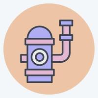 Icon Fire Hydrant. related to Emergency symbol. color mate style. simple design illustration vector