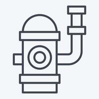Icon Fire Hydrant. related to Emergency symbol. line style. simple design illustration vector