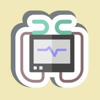 Sticker Defibrillator Machine. related to Emergency symbol. simple design illustration vector