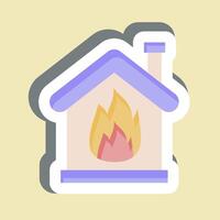 Sticker Fire. related to Emergency symbol. simple design illustration vector