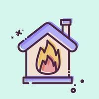 Icon Fire. related to Emergency symbol. MBE style. simple design illustration vector