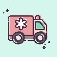 Icon Ambulance. related to Emergency symbol. MBE style. simple design illustration vector