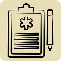 Icon Emergency Service Report. related to Emergency symbol. hand drawn style. simple design illustration vector