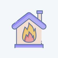 Icon Fire. related to Emergency symbol. doodle style. simple design illustration vector