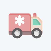 Icon Ambulance. related to Emergency symbol. flat style. simple design illustration vector