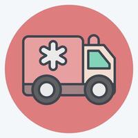 Icon Ambulance. related to Emergency symbol. color mate style. simple design illustration vector