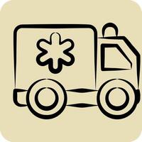 Icon Ambulance. related to Emergency symbol. hand drawn style. simple design illustration vector