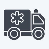 icono ambulancia. relacionado a emergencia símbolo. glifo estilo. sencillo diseño ilustración vector