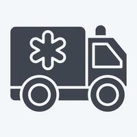 Icon Ambulance. related to Emergency symbol. glyph style. simple design illustration vector
