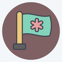 Icon Emergency Flag. related to Emergency symbol. color mate style. simple design illustration vector