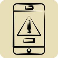 Icon Emergency Alert. related to Emergency symbol. hand drawn style. simple design illustration vector