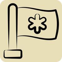 Icon Emergency Flag. related to Emergency symbol. hand drawn style. simple design illustration vector
