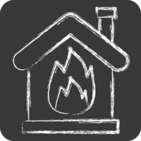 Icon Fire. related to Emergency symbol. chalk Style. simple design illustration vector