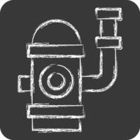 Icon Fire Hydrant. related to Emergency symbol. chalk Style. simple design illustration vector