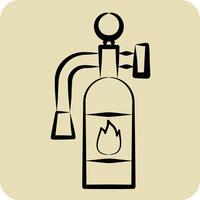 icono fuego extintor. relacionado a emergencia símbolo. mano dibujado estilo. sencillo diseño ilustración vector