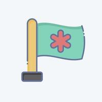 Icon Emergency Flag. related to Emergency symbol. doodle style. simple design illustration vector