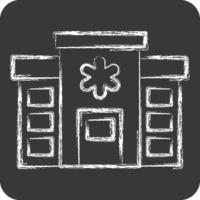 Icon Hospital. related to Emergency symbol. chalk Style. simple design illustration vector