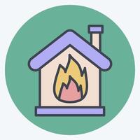 Icon Fire. related to Emergency symbol. color mate style. simple design illustration vector