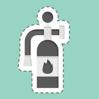 Sticker line cut Fire Extinguisher. related to Emergency symbol. simple design illustration vector