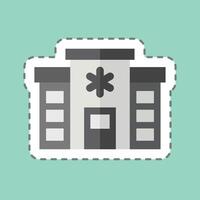 Sticker line cut Hospital. related to Emergency symbol. simple design illustration vector