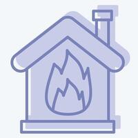 Icon Fire. related to Emergency symbol. two tone style. simple design illustration vector